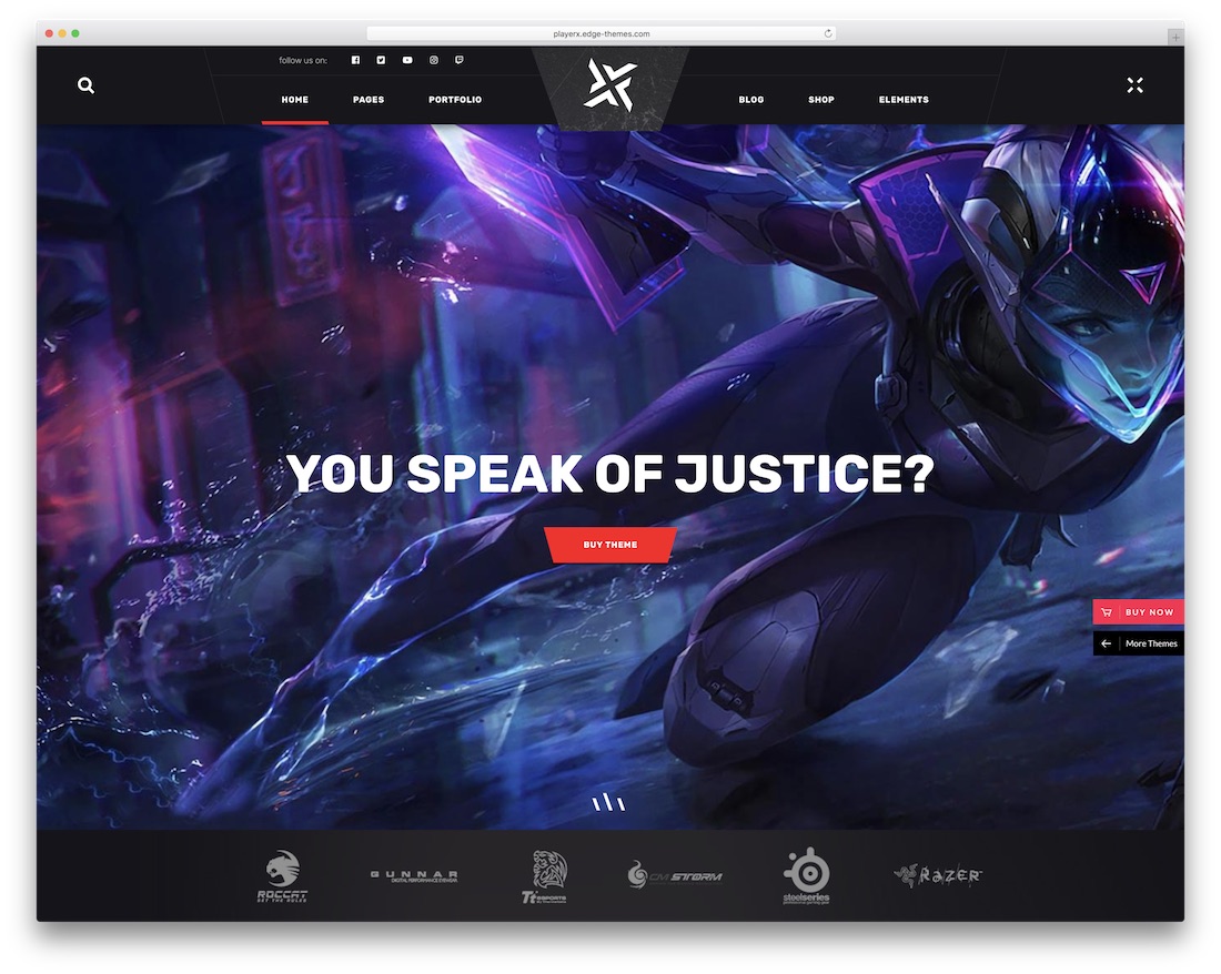 tema wordpress game playerx