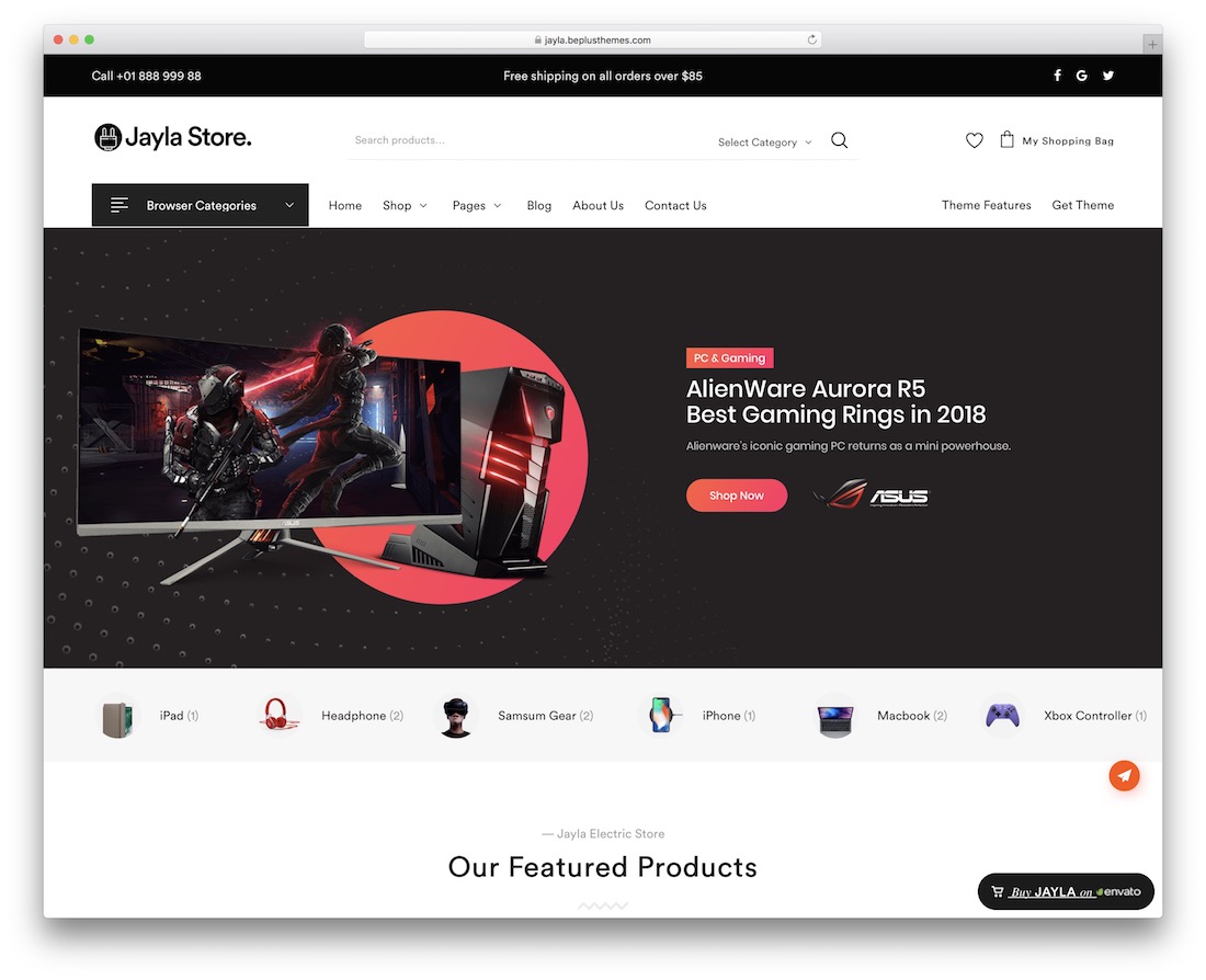 tema wordpress jayla woocommerce