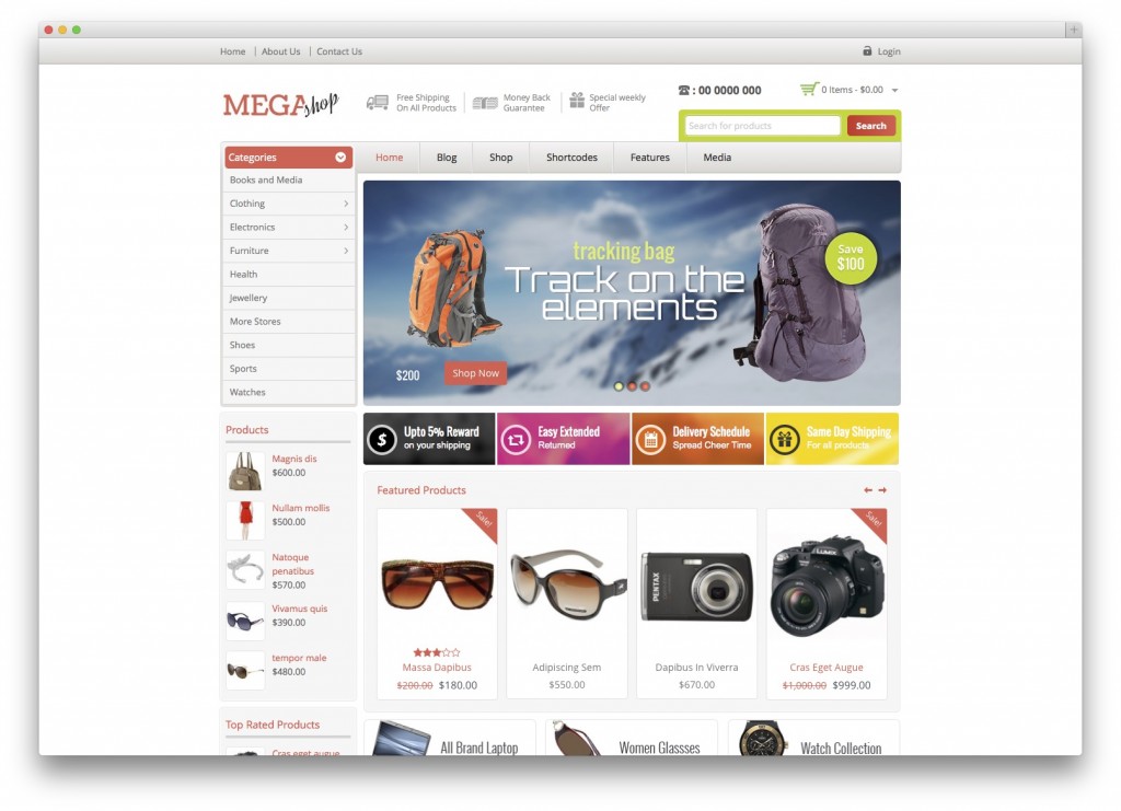 templat WooCommerce megashop