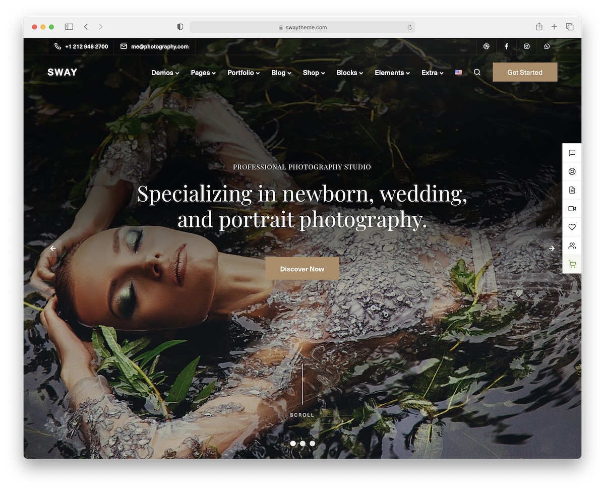 sway fotografia tema wordpress