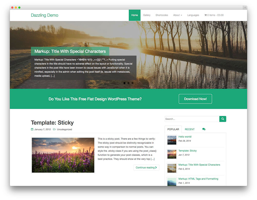 Dazzling - Template Bisnis Bootstrap Gratis