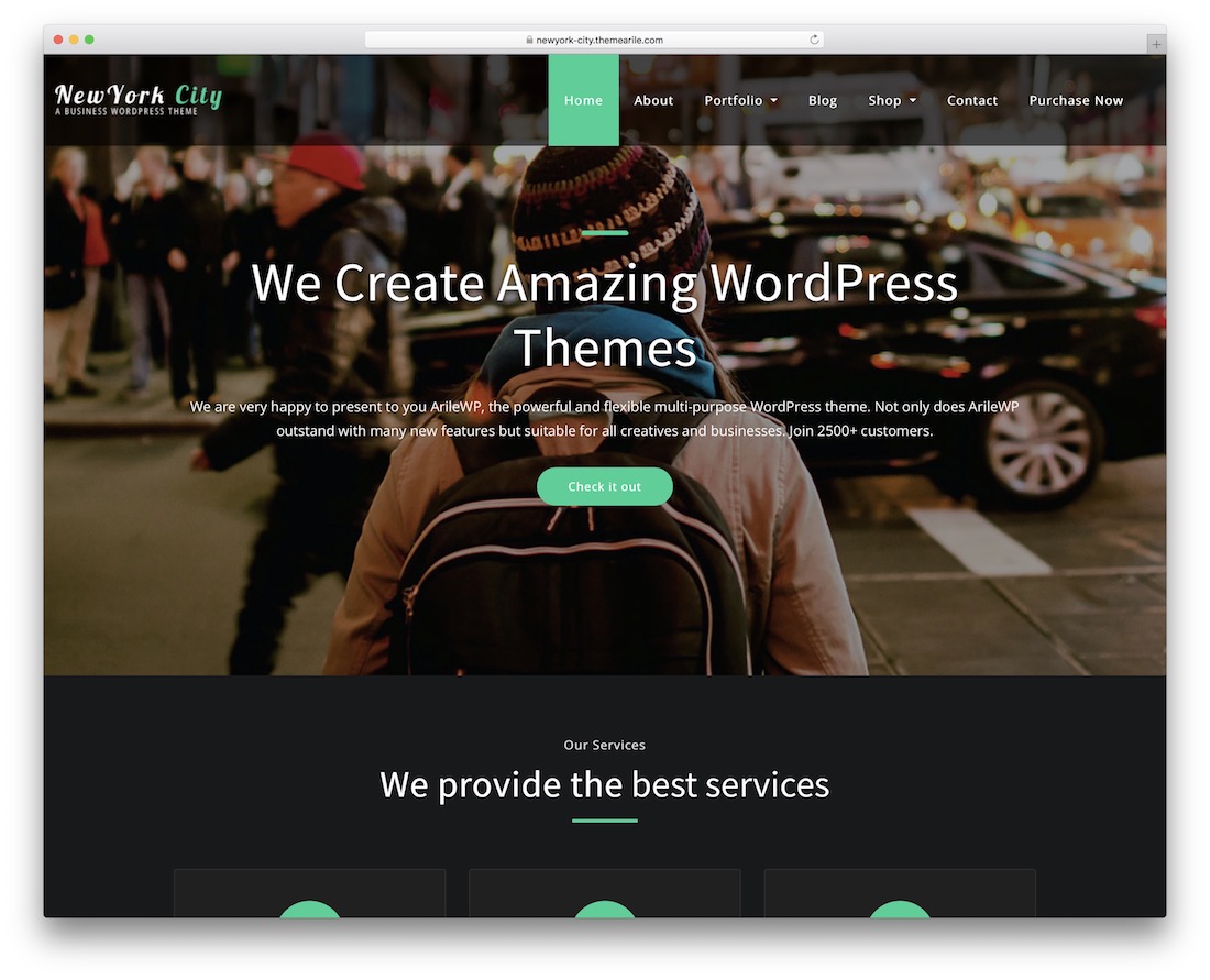 tema wordpress bootstrap gratis kota newyork