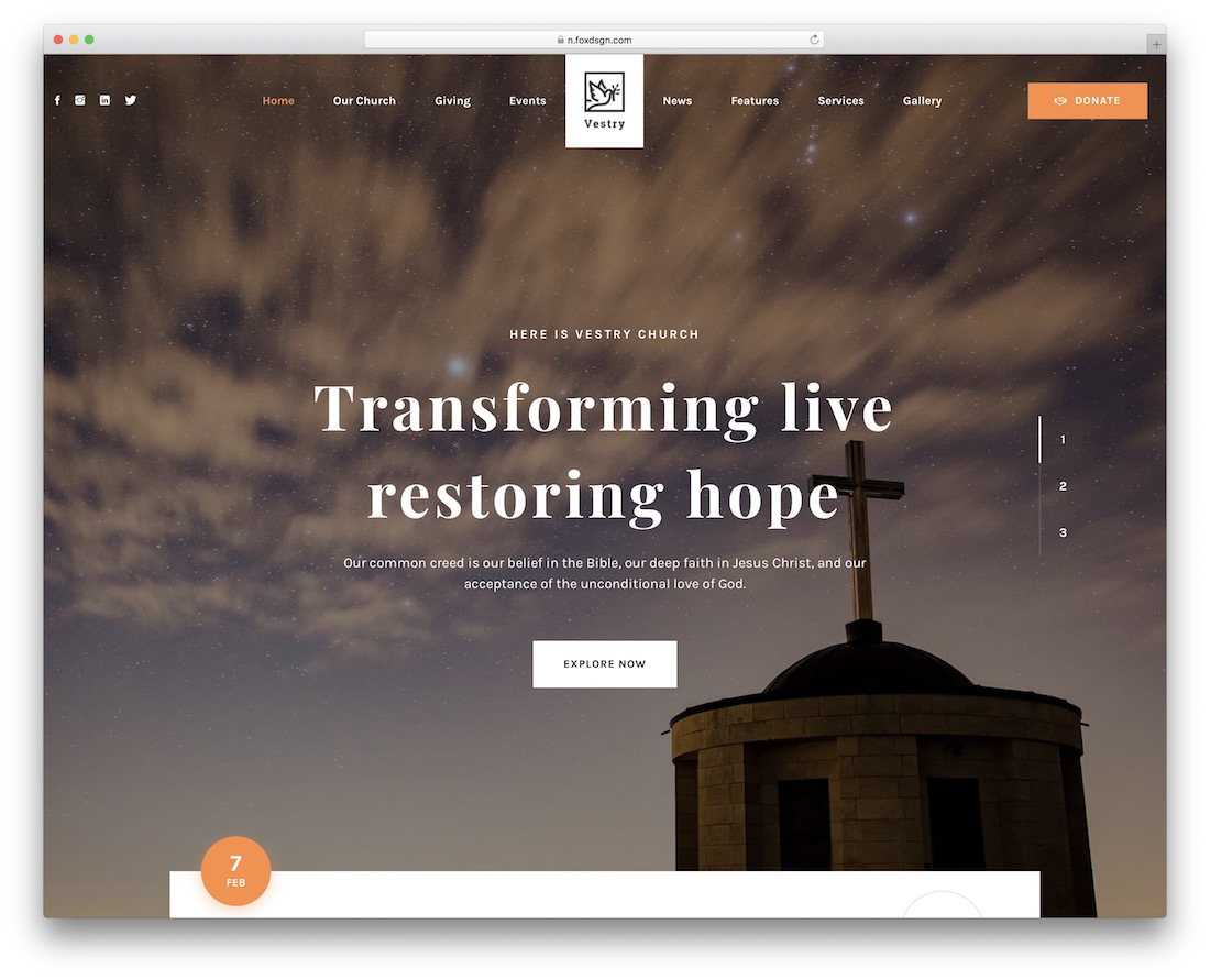 tema wordpress gereja vestry