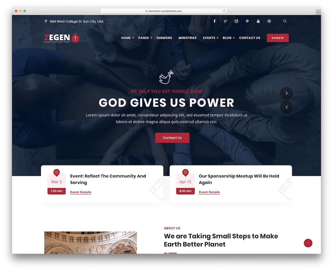 tema wordpress gereja zegen