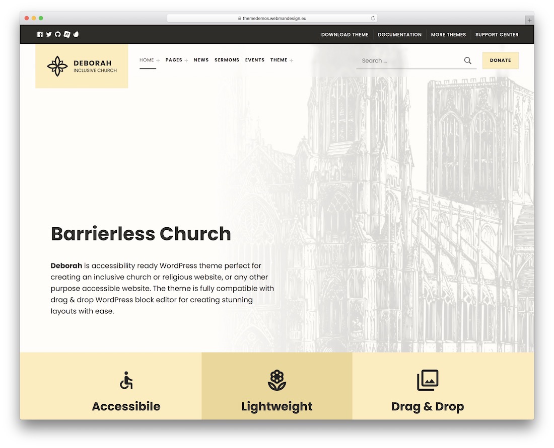 tema wordpress gereja deborah