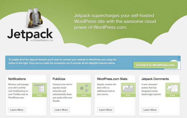 melhores plugins wordpress para profissionais de marketing: jetpack