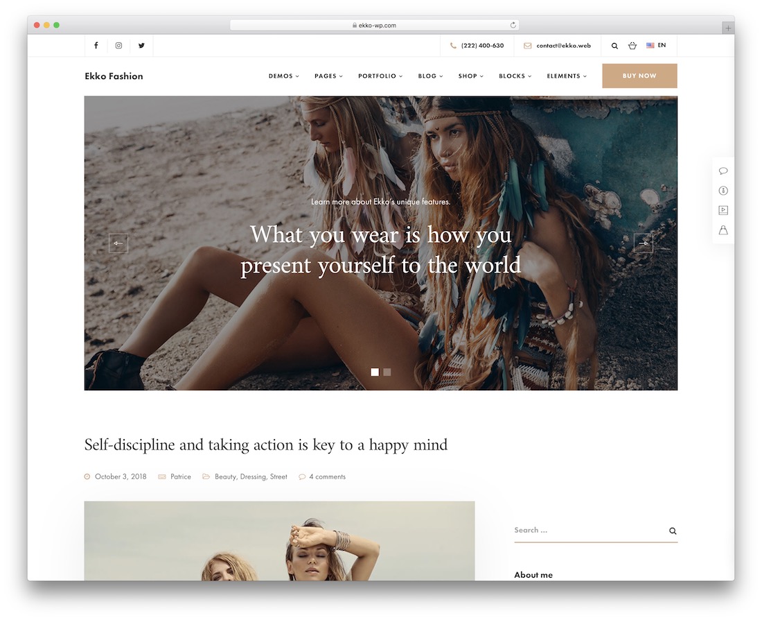 tema wordpress fashion ekko