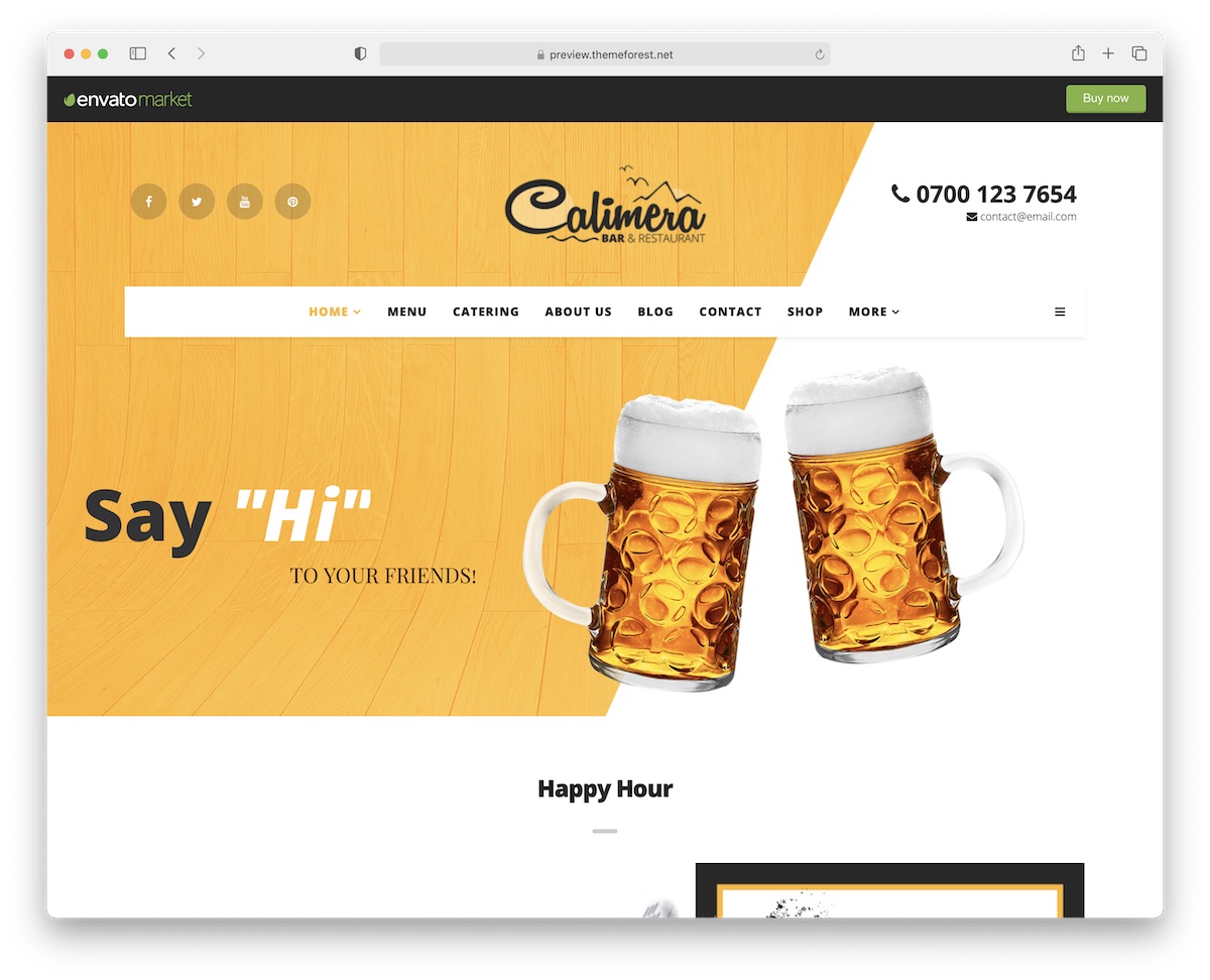 tema wordpress calimera untuk bar pub