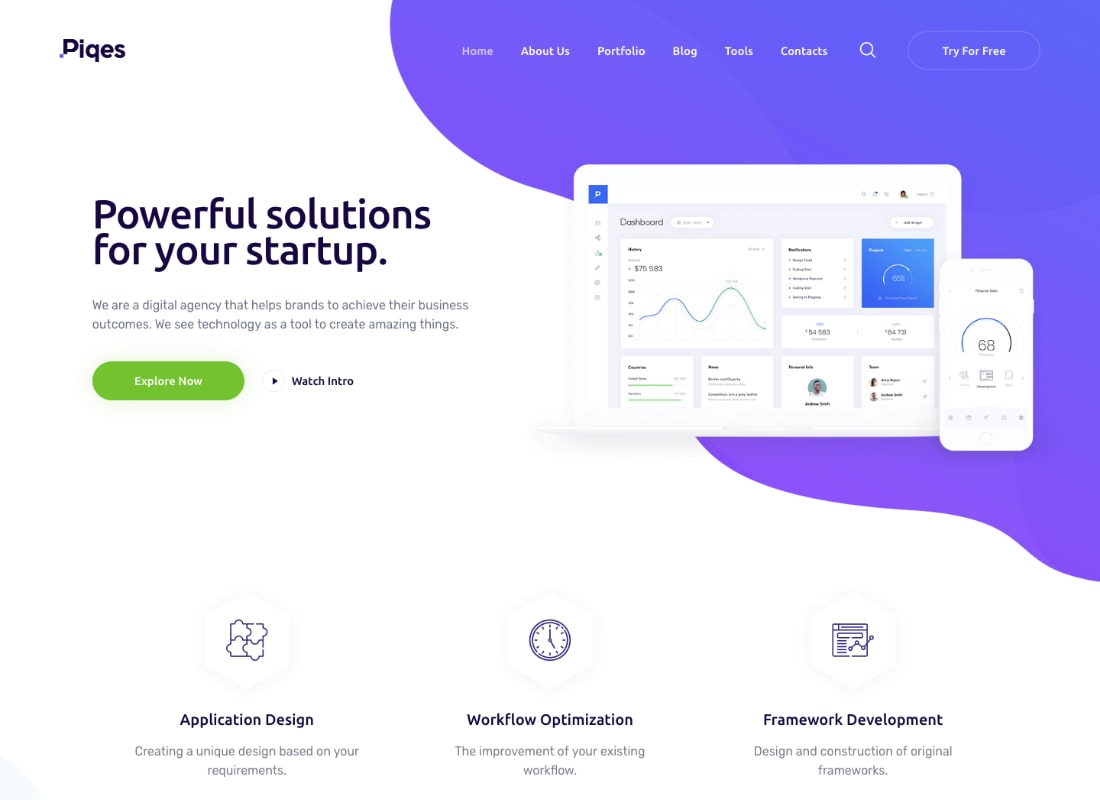 Piqes | Tema WordPress Startup & Agensi Kreatif