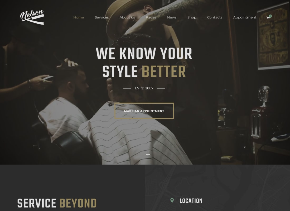 Nelson | Tema WordPress Barbershop & Tato