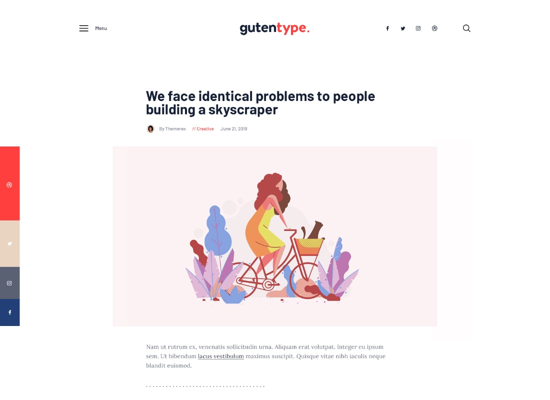 Tipe Guten | 100% Tema WordPress Gutenberg untuk Blog Modern