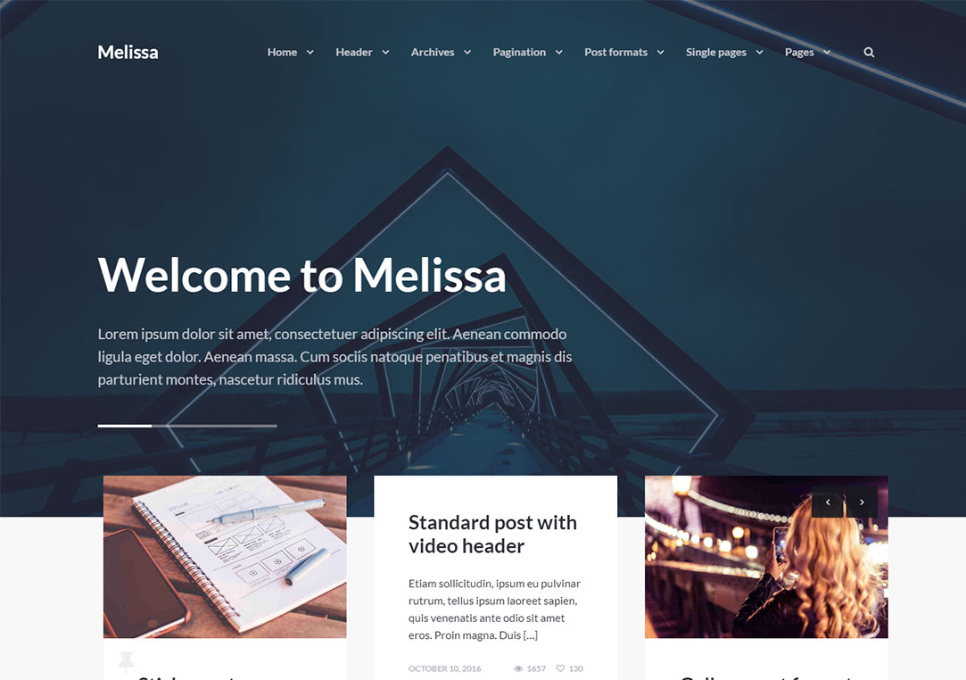 Latar belakang video tema Melissa WordPress