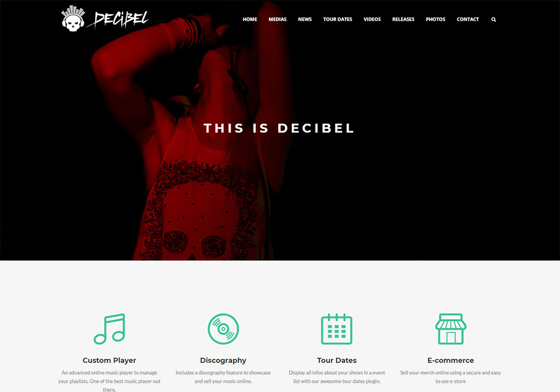 Latar belakang video tema desibel WordPress