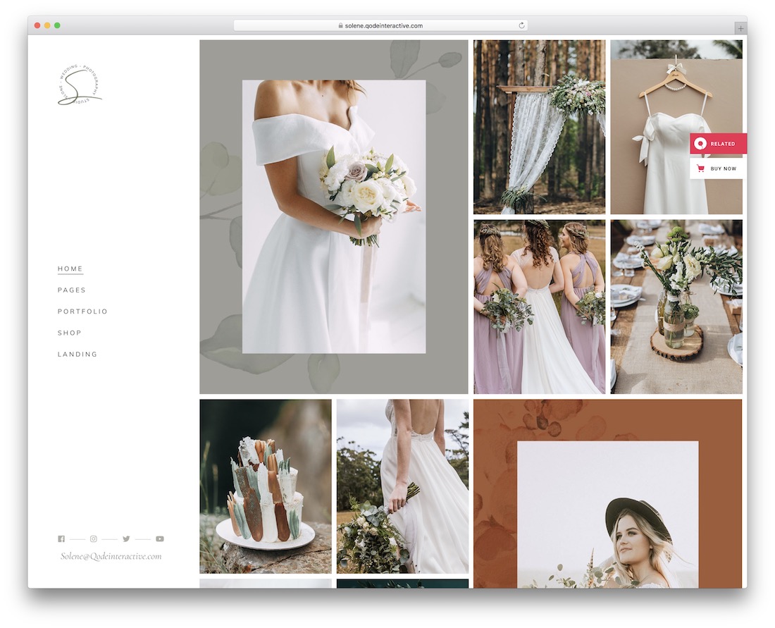 tema wordpress di fotografia di matrimonio solene