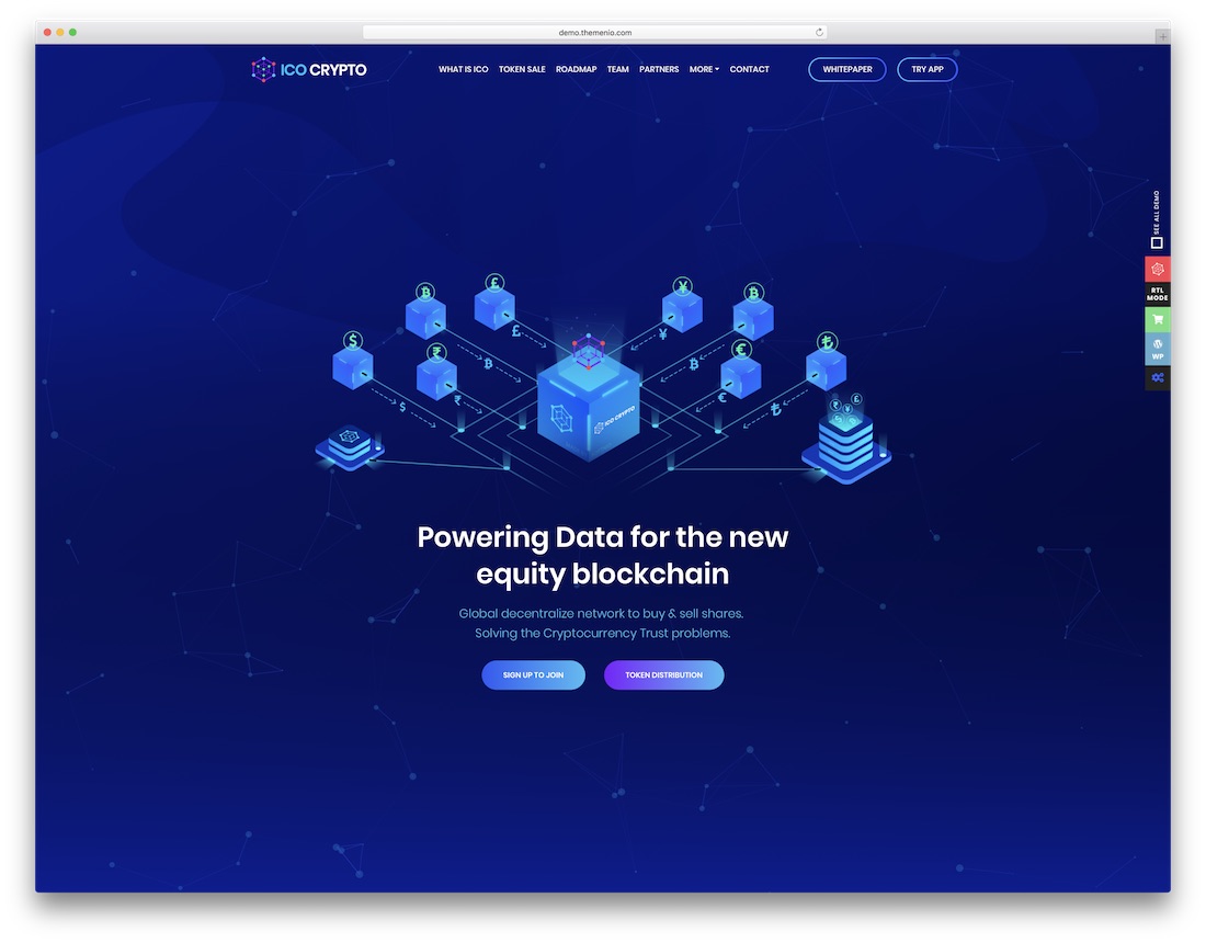 modelo de site de tecnologia de criptografia ico