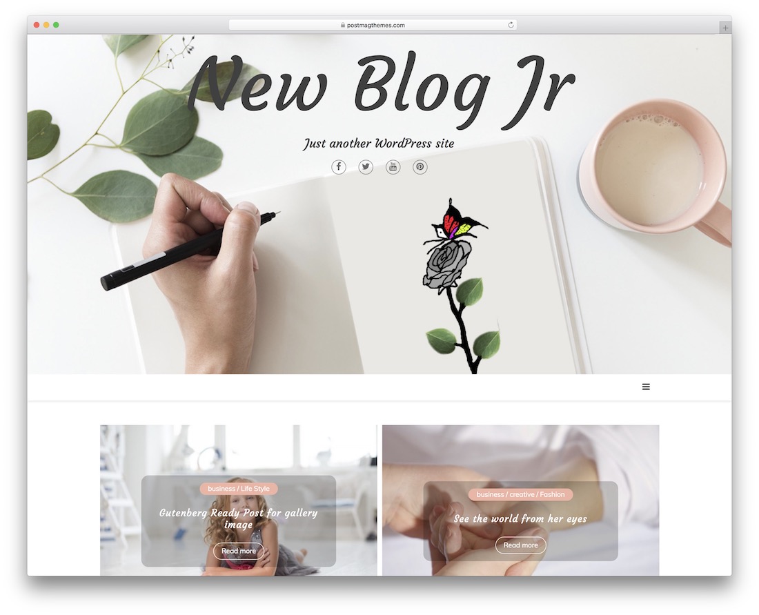 blog baru jr tema wordpress minimal gratis