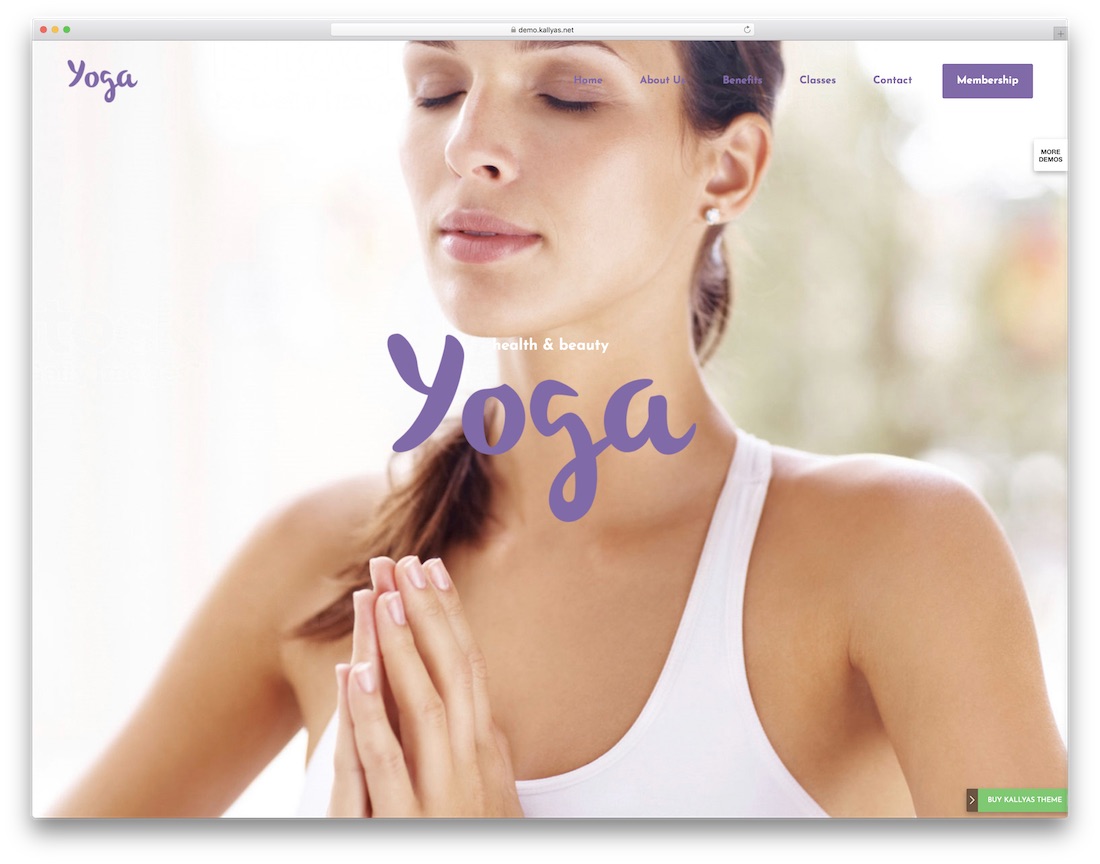 kalyas yoga tema wordpress