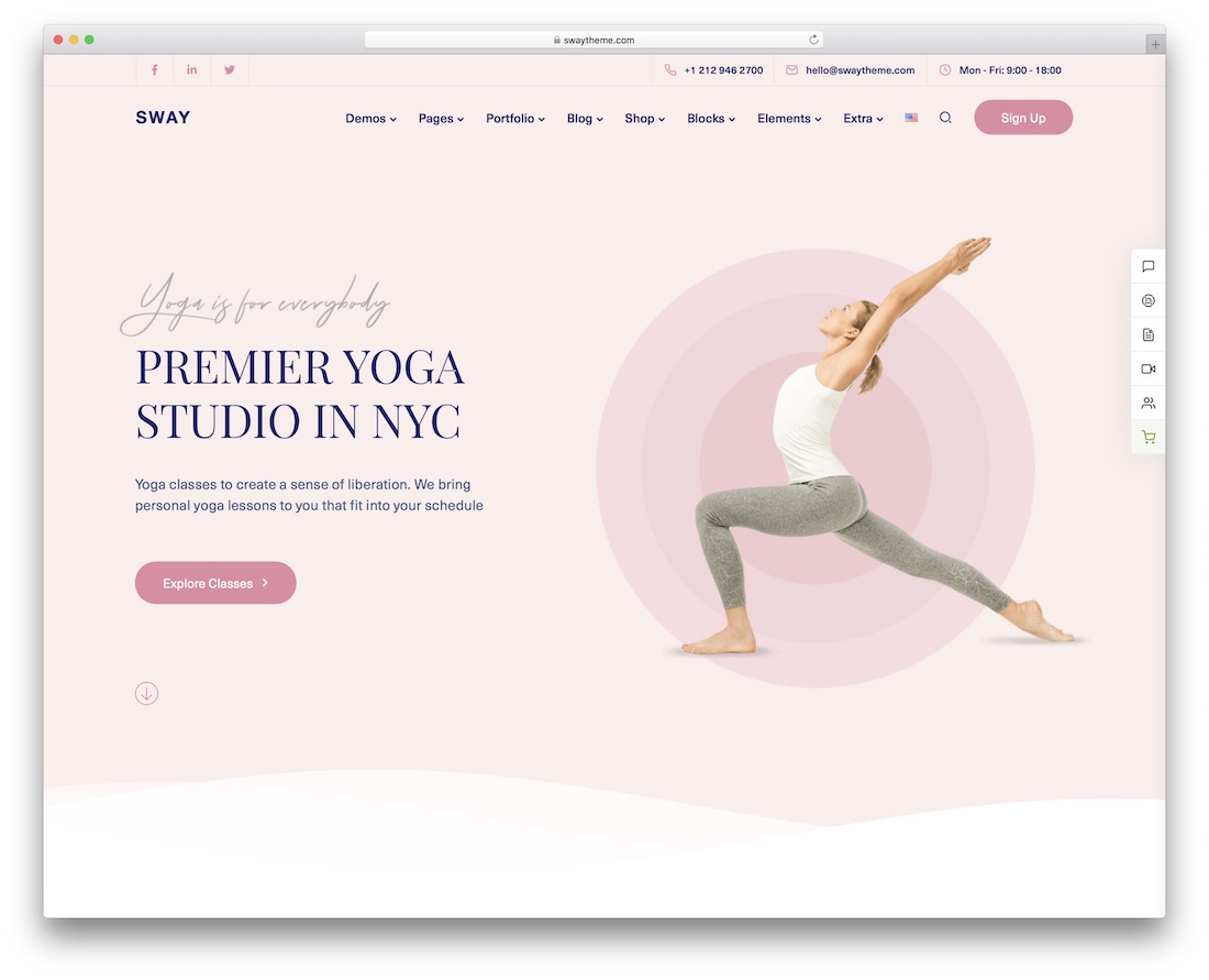 tema wordpress yoga bergoyang