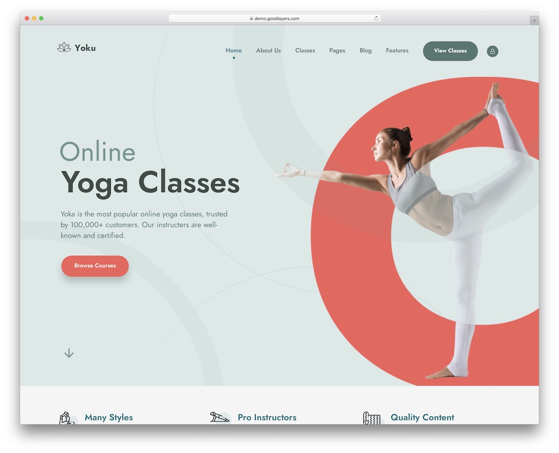 yoku yoga tema wordpress