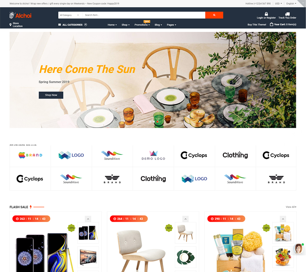 Alchoi - Tema de WooCommerce para Megastore MarketPlace