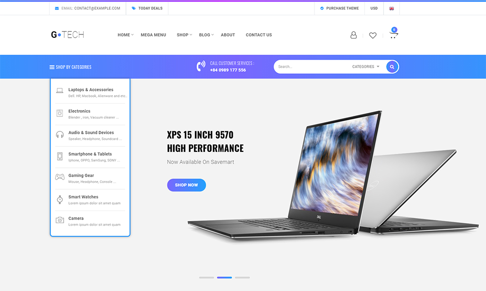 Tema WooCommerce Toko Elektronik Gtech