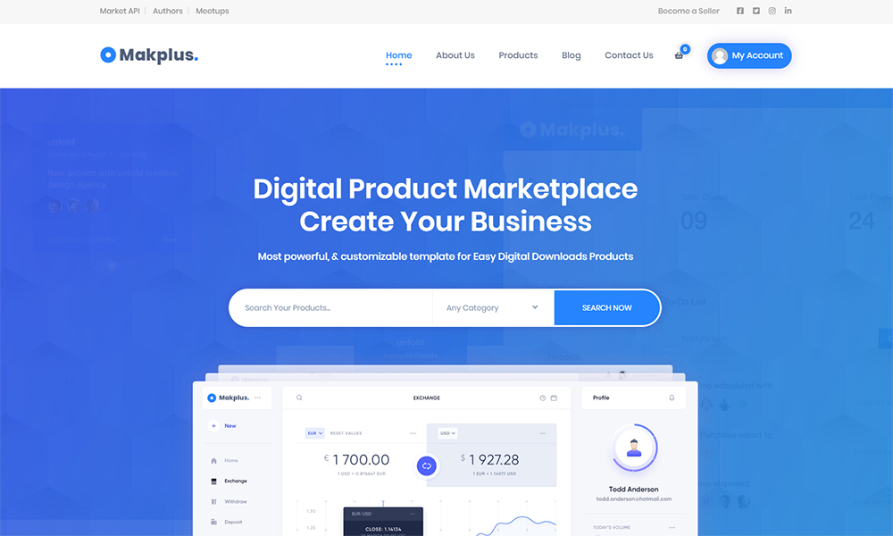 Makplus - Тема WordPress для цифровой торговой площадки