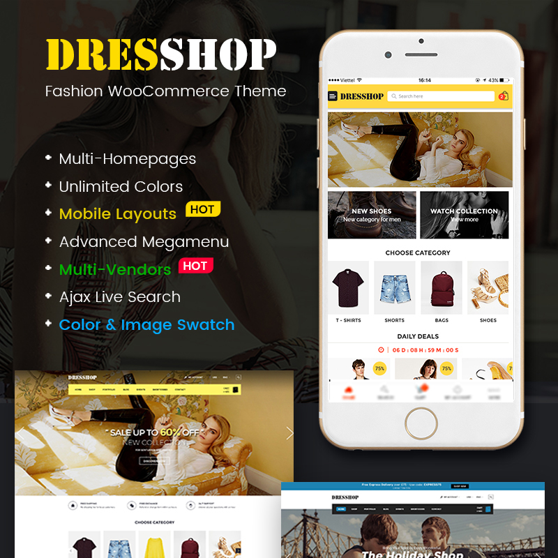 DresShop - 清潔時尚 WooCommerce 主題