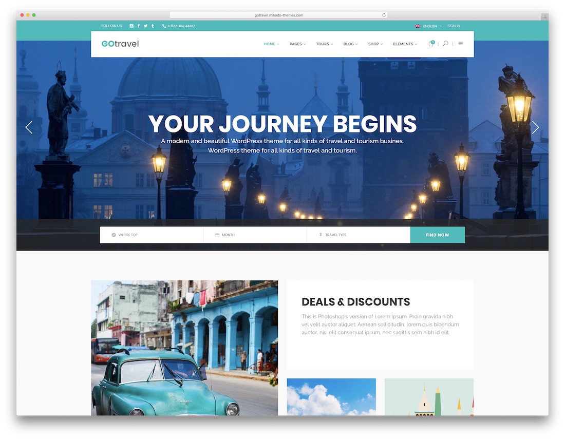 gotravel wordpress 旅行主題