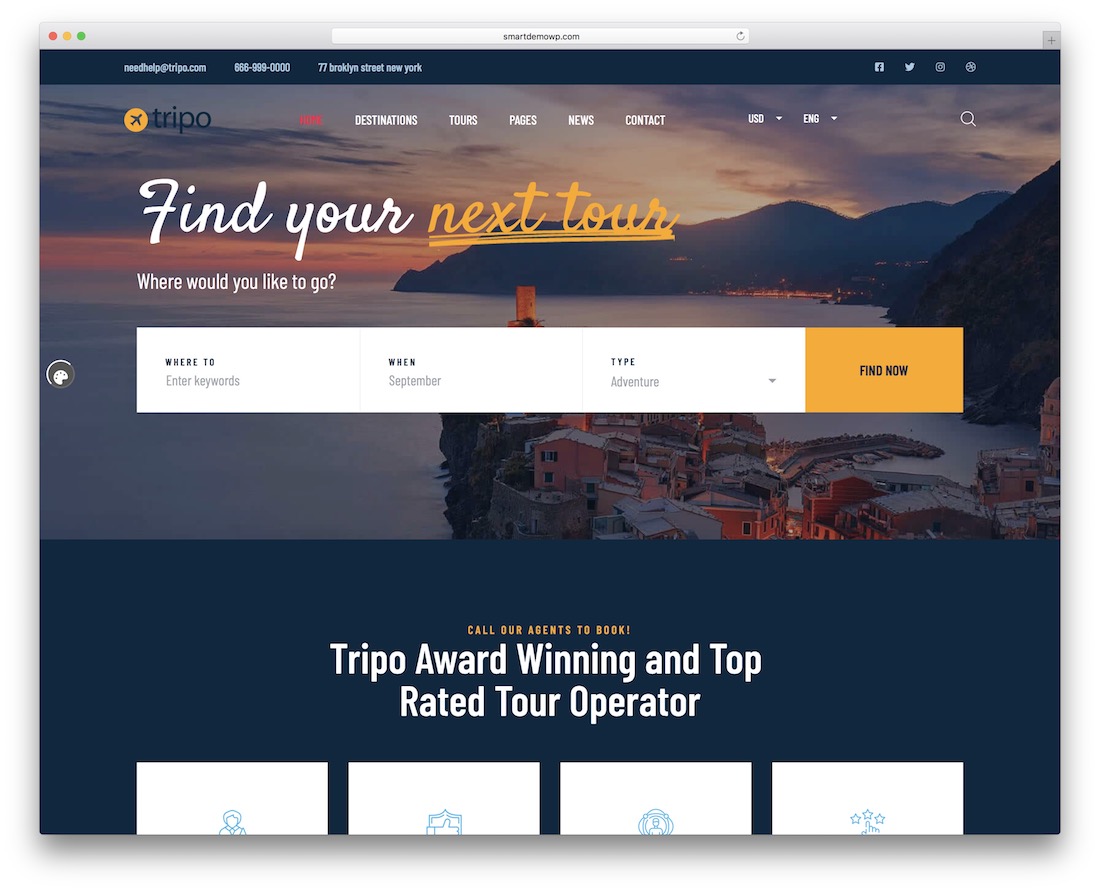 tripo wordpress 旅行主題