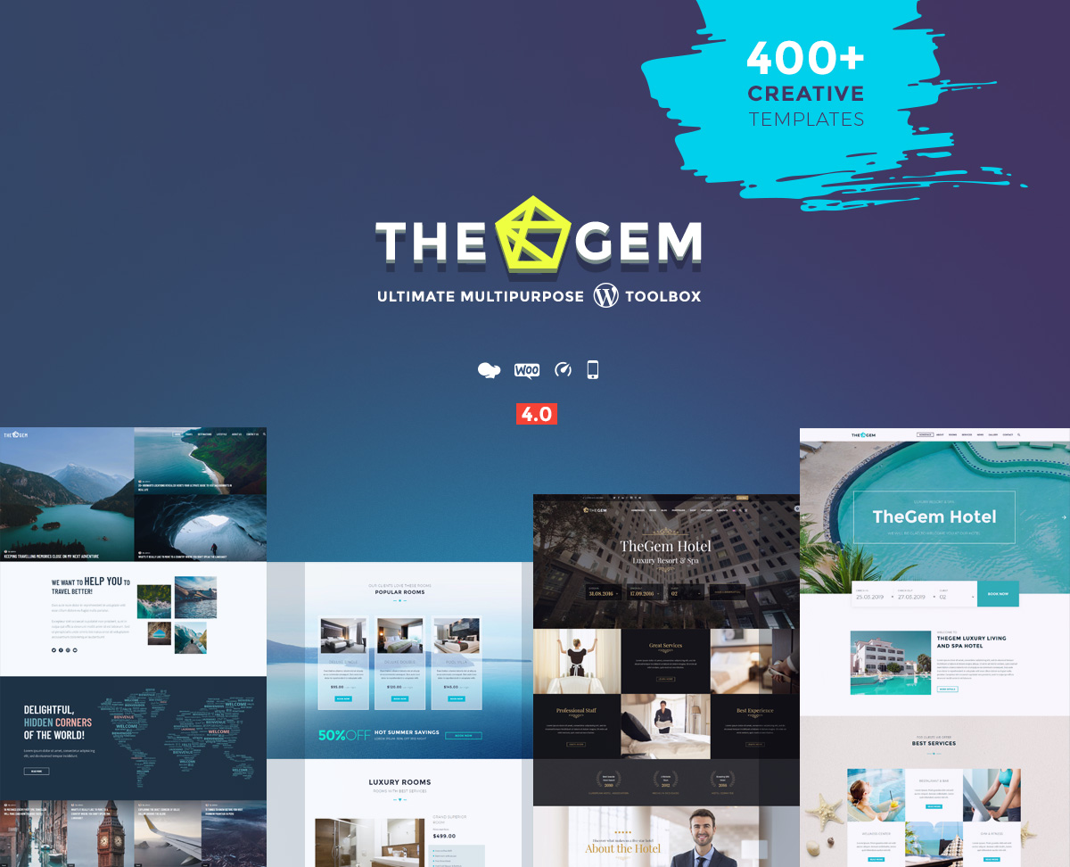 TheGem - tema WordPress pentru rezervări de hoteluri și agenții