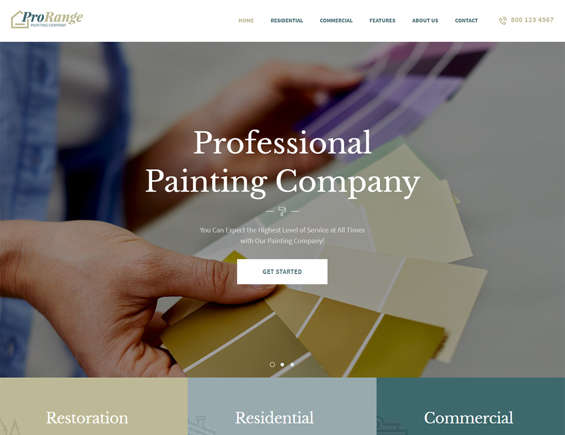 Temas de ProRange WordPress para pintores