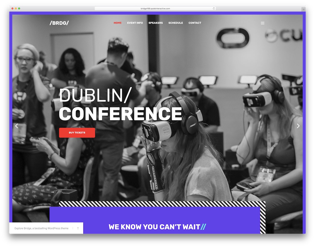 menjembatani tema wordpress untuk konferensi dan acara