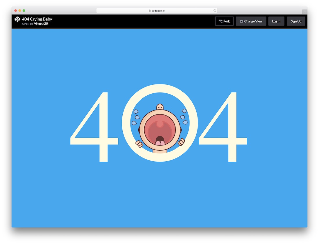 404 ağlayan bebek ücretsiz hata sayfası şablonu