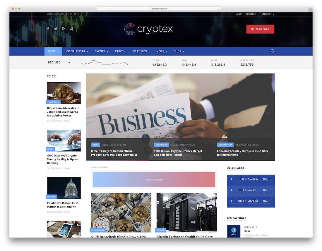 cryptexライターのウェブサイトテンプレート