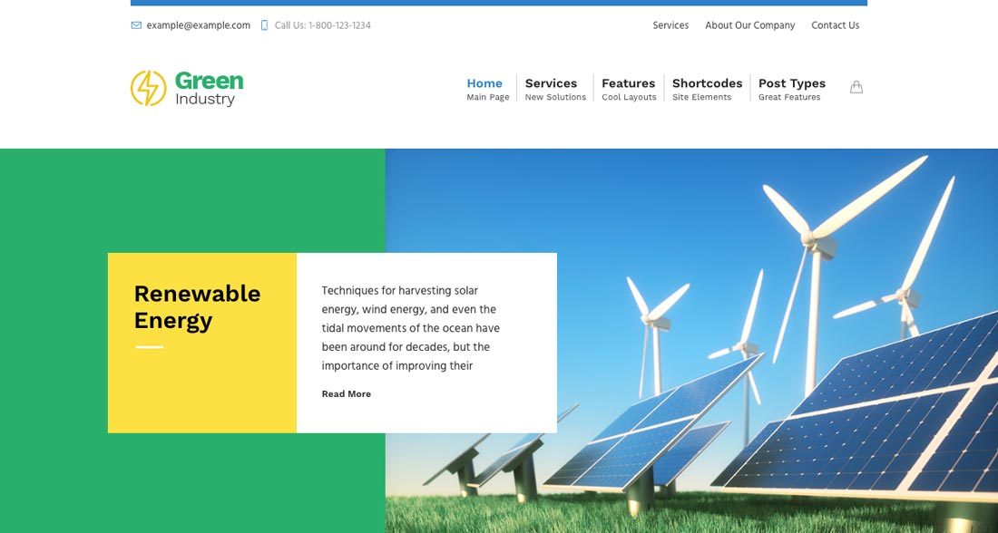 Modelos de sites de energia alternativa