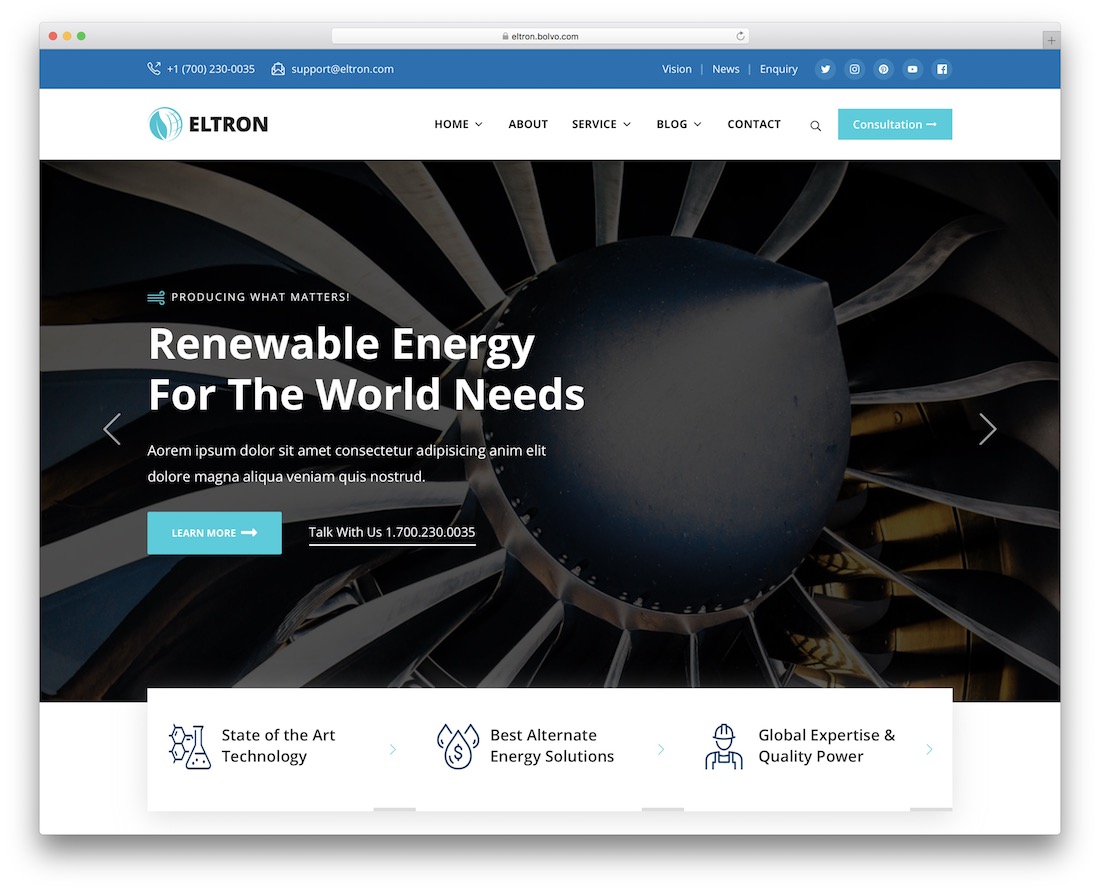 eltron alternative energie WordPress-Theme