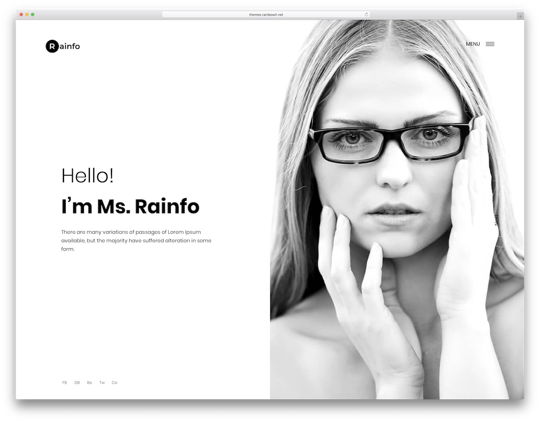 modèle de site Web minimal Rainfo