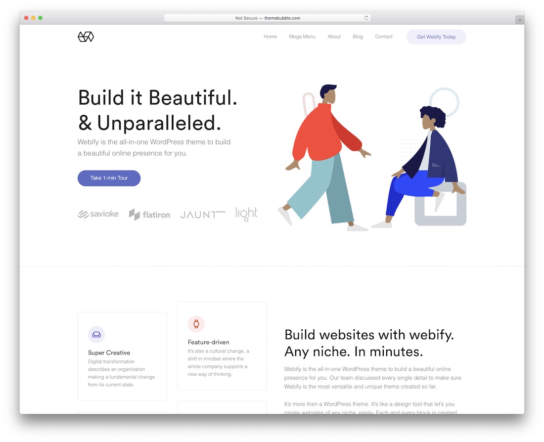 Webify modèle de site Web minimal