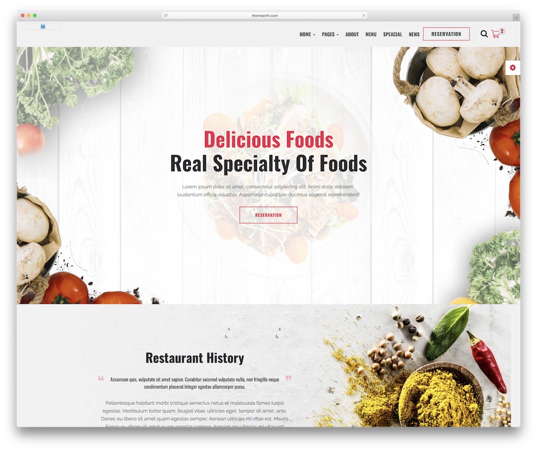 șablon pentru site-ul web restaurant food