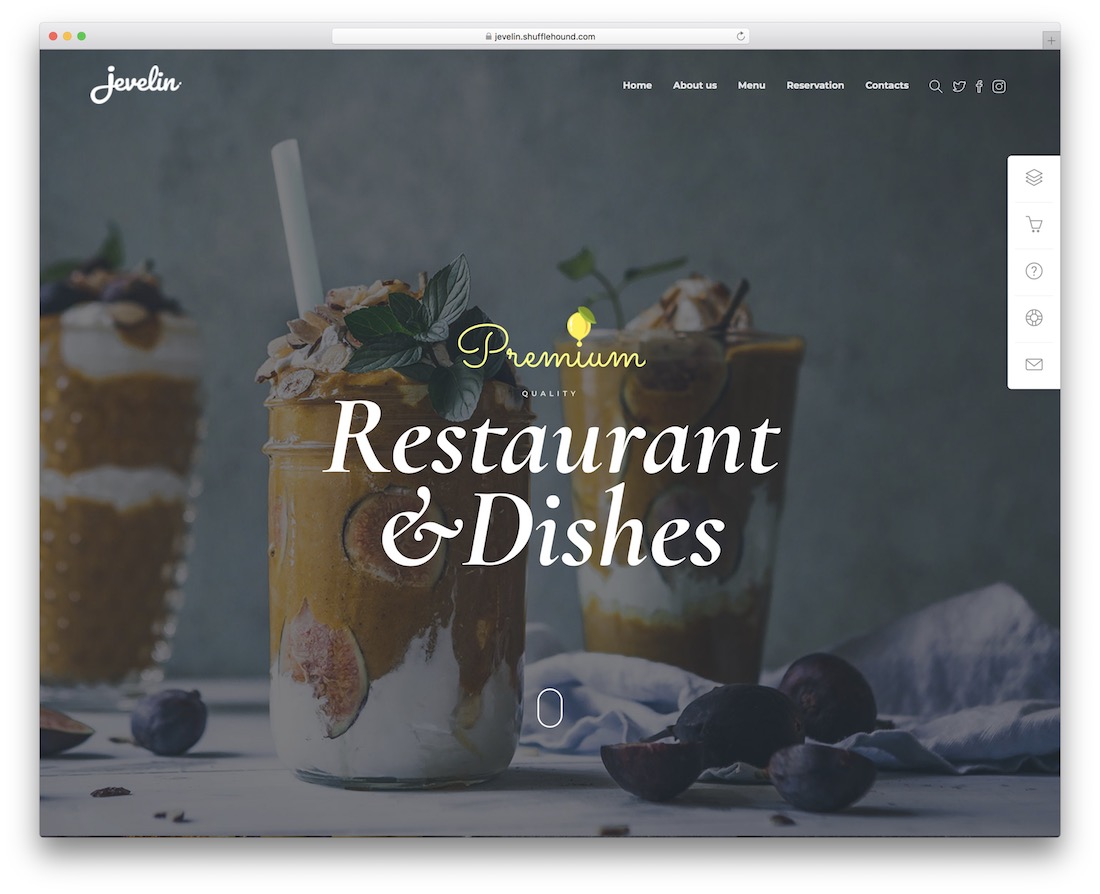 modelo de site de comida jevelin