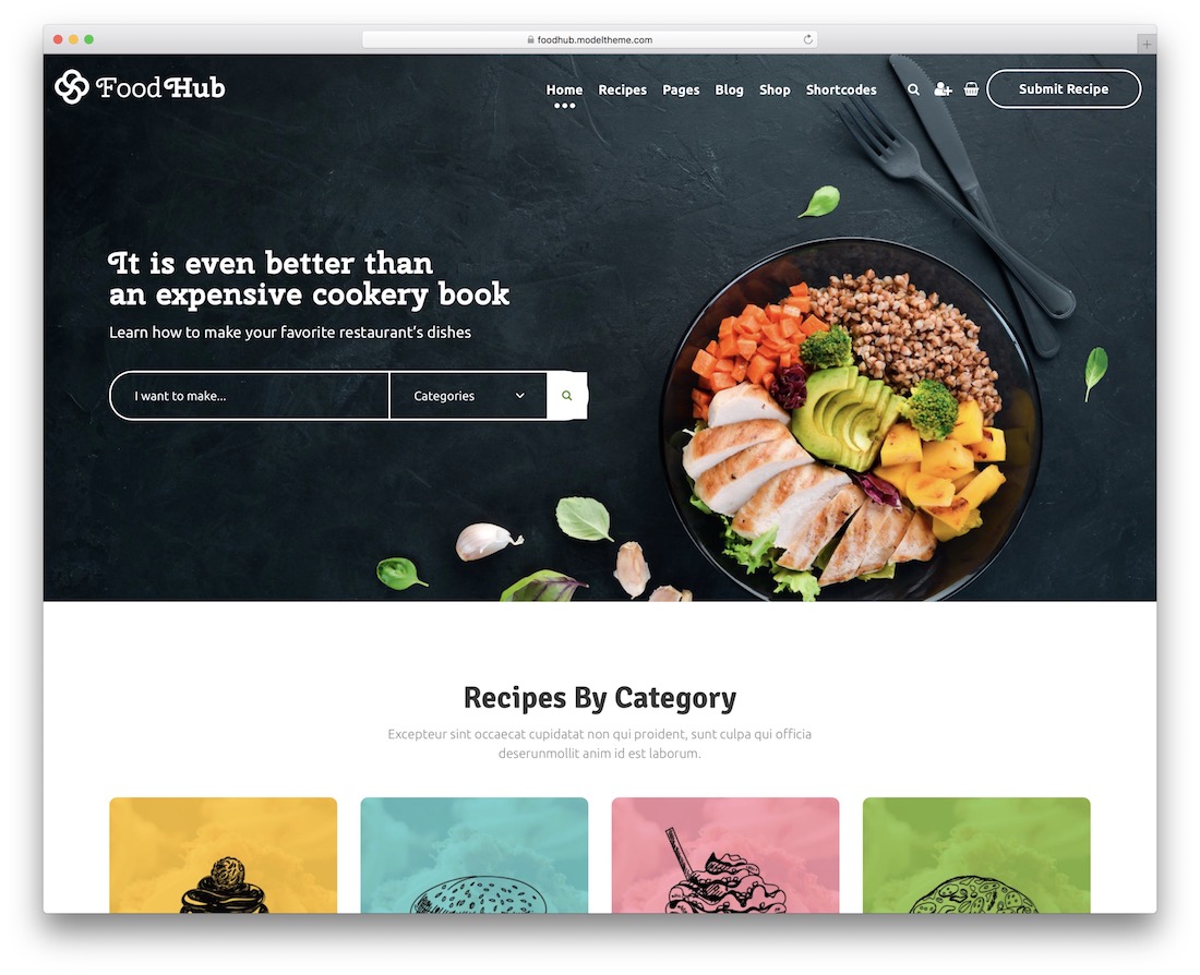 modelo de site de comida foodhub