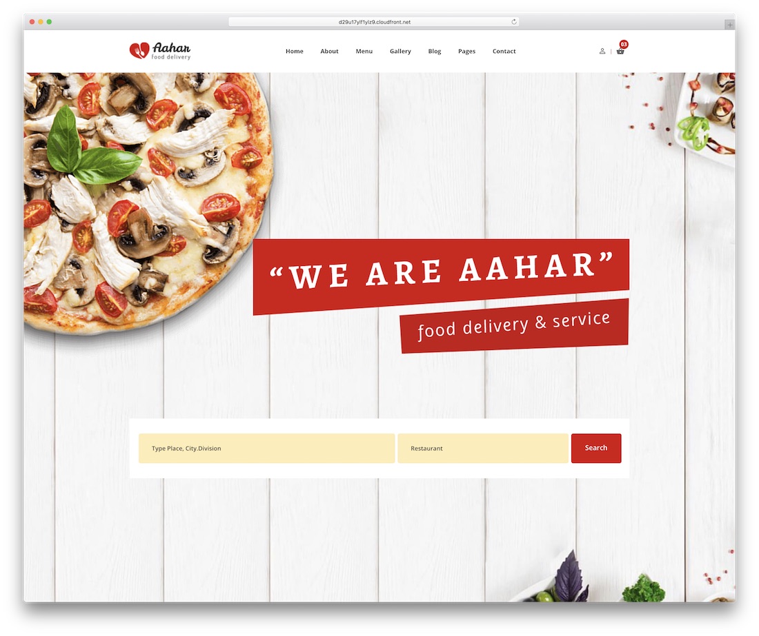 modelo de site de comida aahar