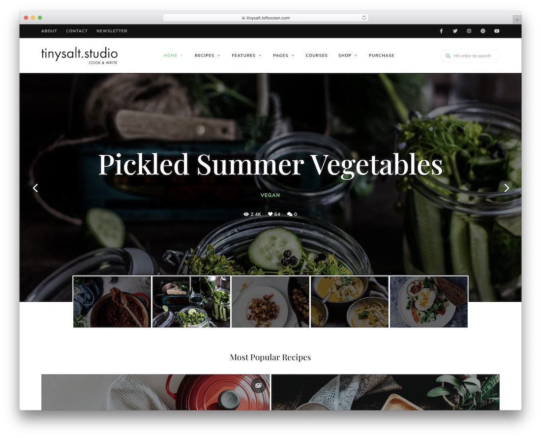 tema wordpress de comida tinysal