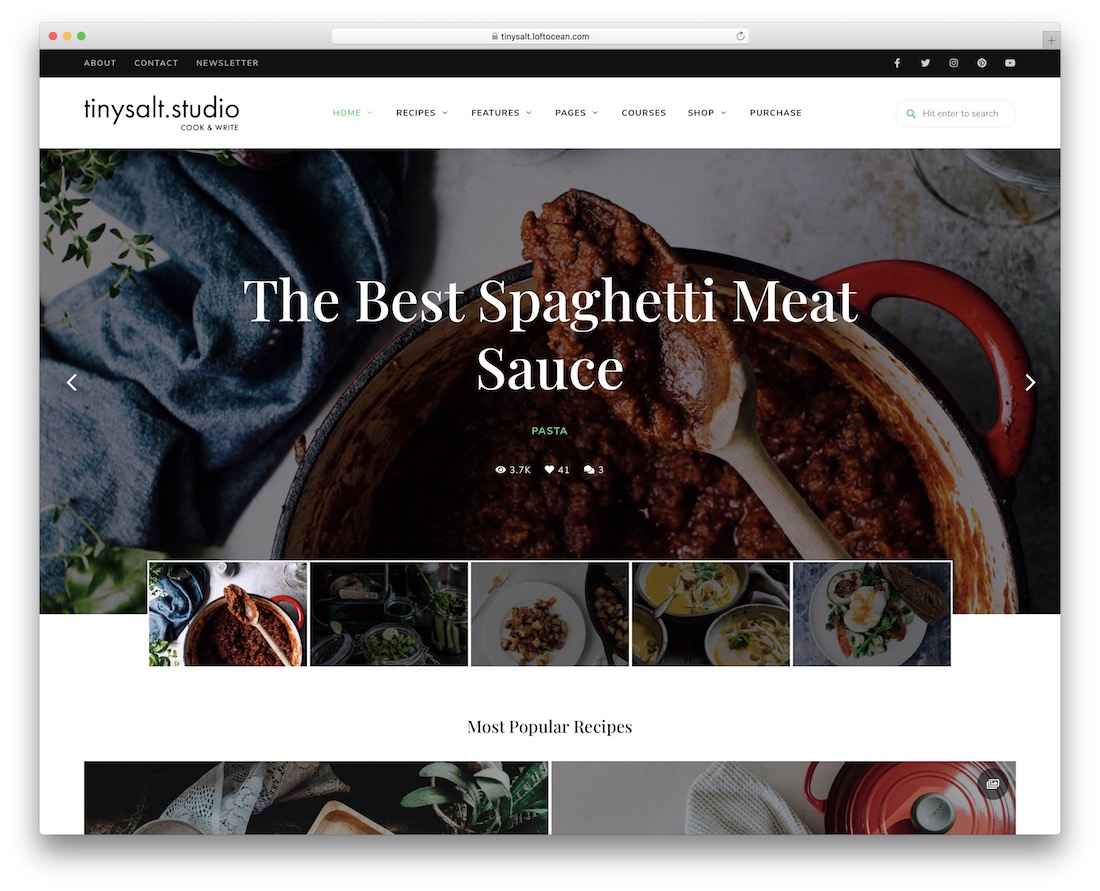 Tema wordpress per la ricetta di tinysalt