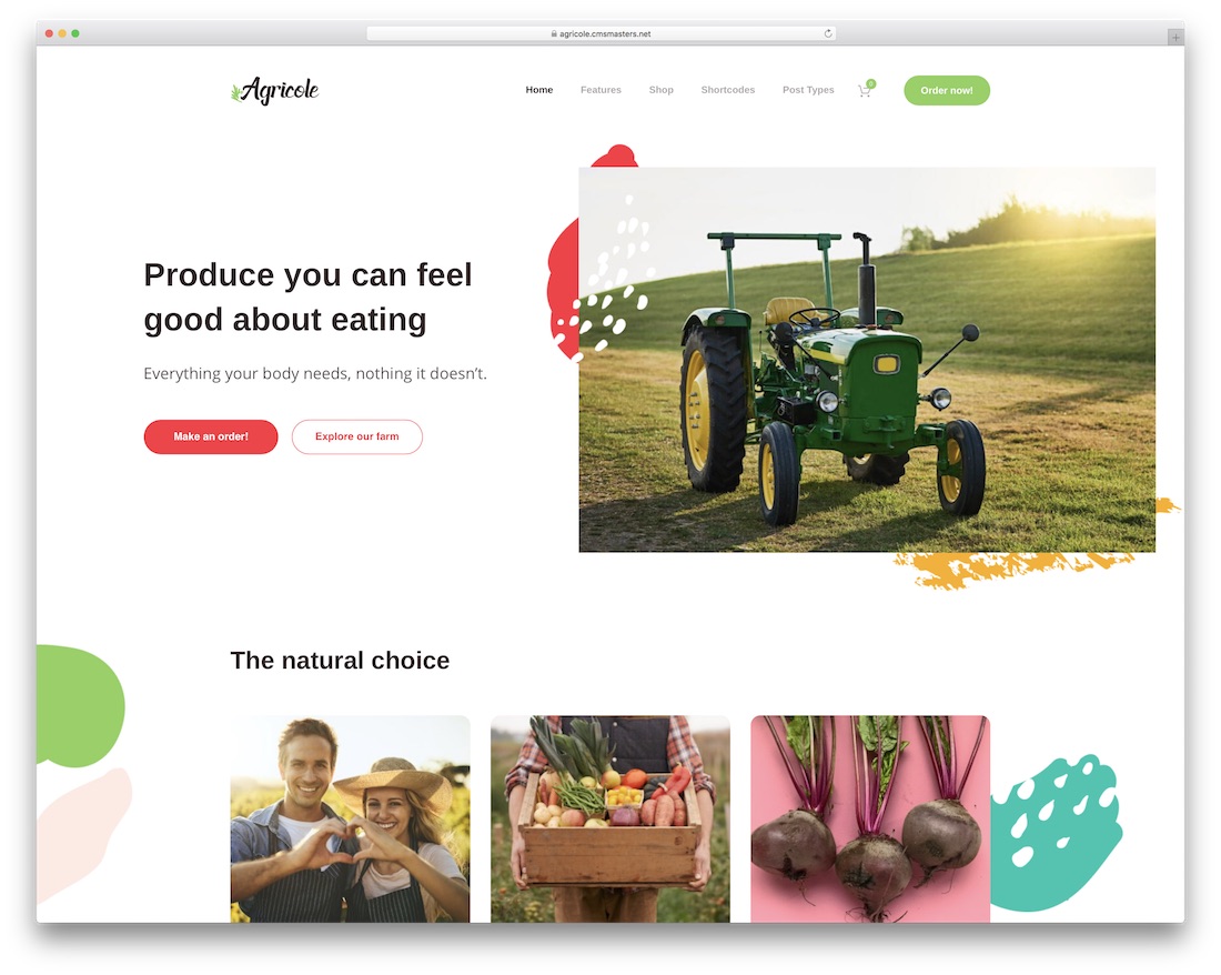 agricole 最好的食物 wordpress 主题