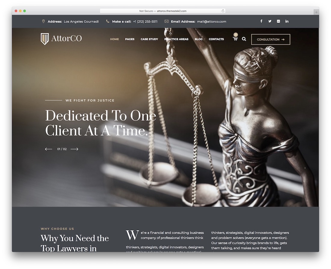 templat situs web pengacara attorco