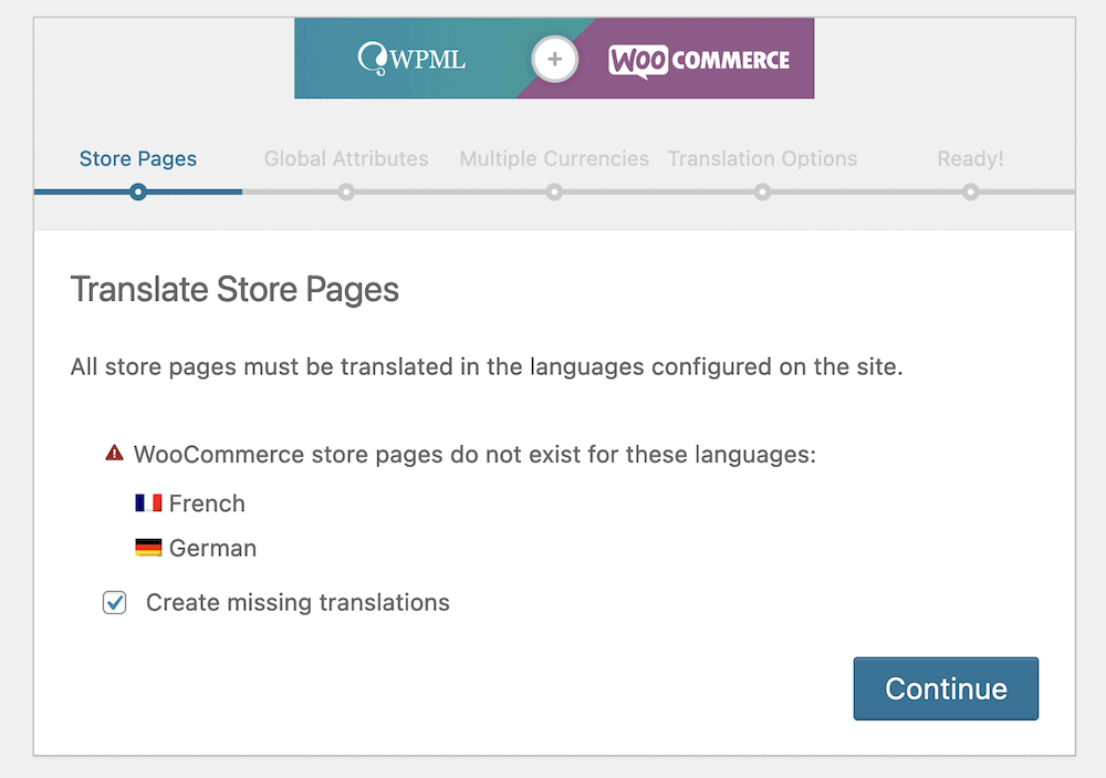 L'étape Store Pages.