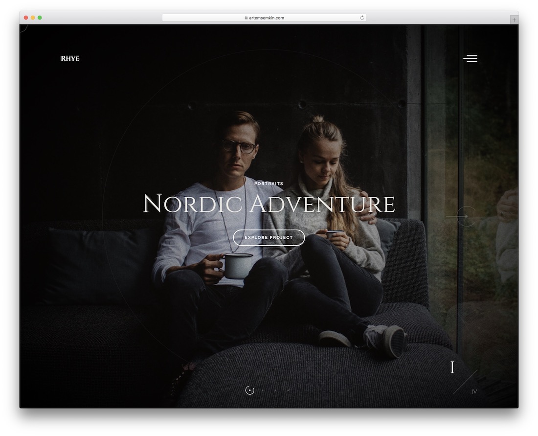 rhye WordPress-Theme im Vollbildmodus