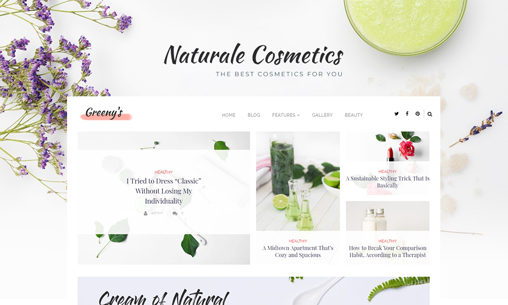 Greeny's - Tema WordPress di Elementor di moda sana