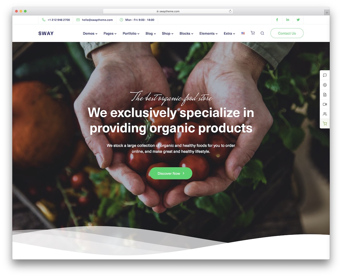 thème wordpress pour les aliments biologiques